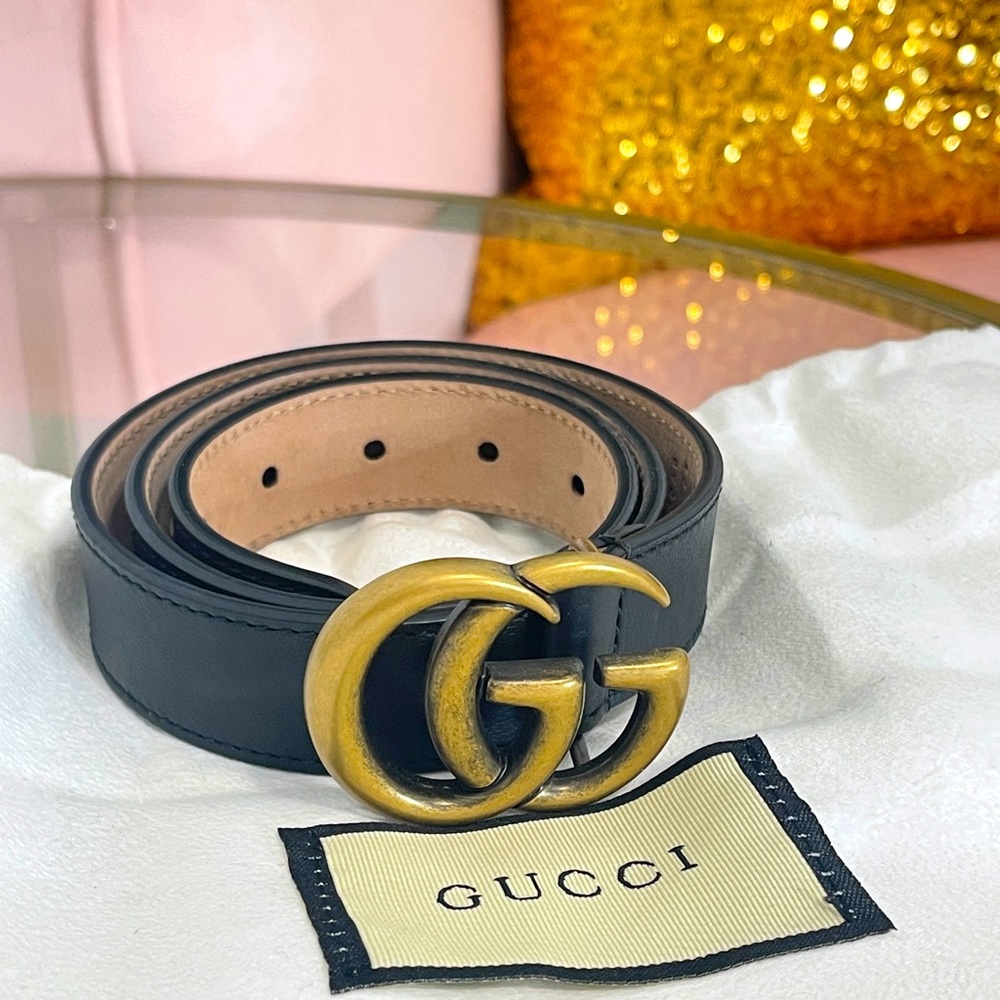 Gucci Kid's (fits women) Belt with GG Buckle (23-26” waist)